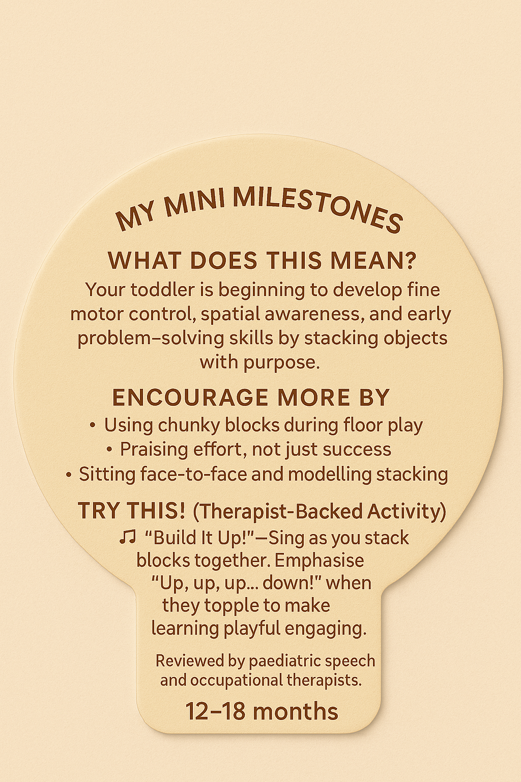 Mini Milestones 12-18 months